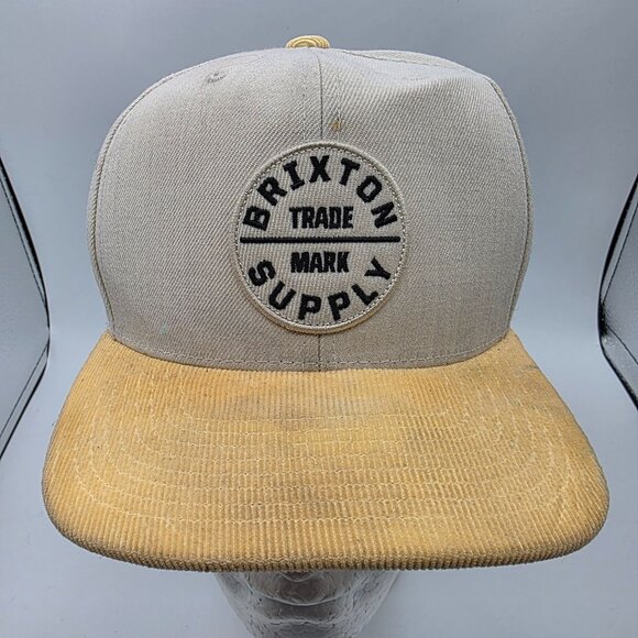 Brixton Oath III Snapback Hat Gray Yellow Adjustable Casual Outdoors Going Out - Picture 1 of 10